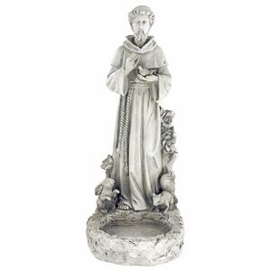 Elegant Gray Saint Francis Garden Statue